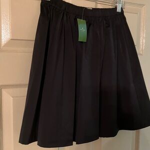Kate Spade Black stretch satin gathered Skirt